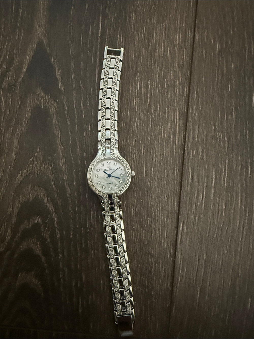 Lucien Piccard Silver Crystal-Accent Women's Bracelet Watch